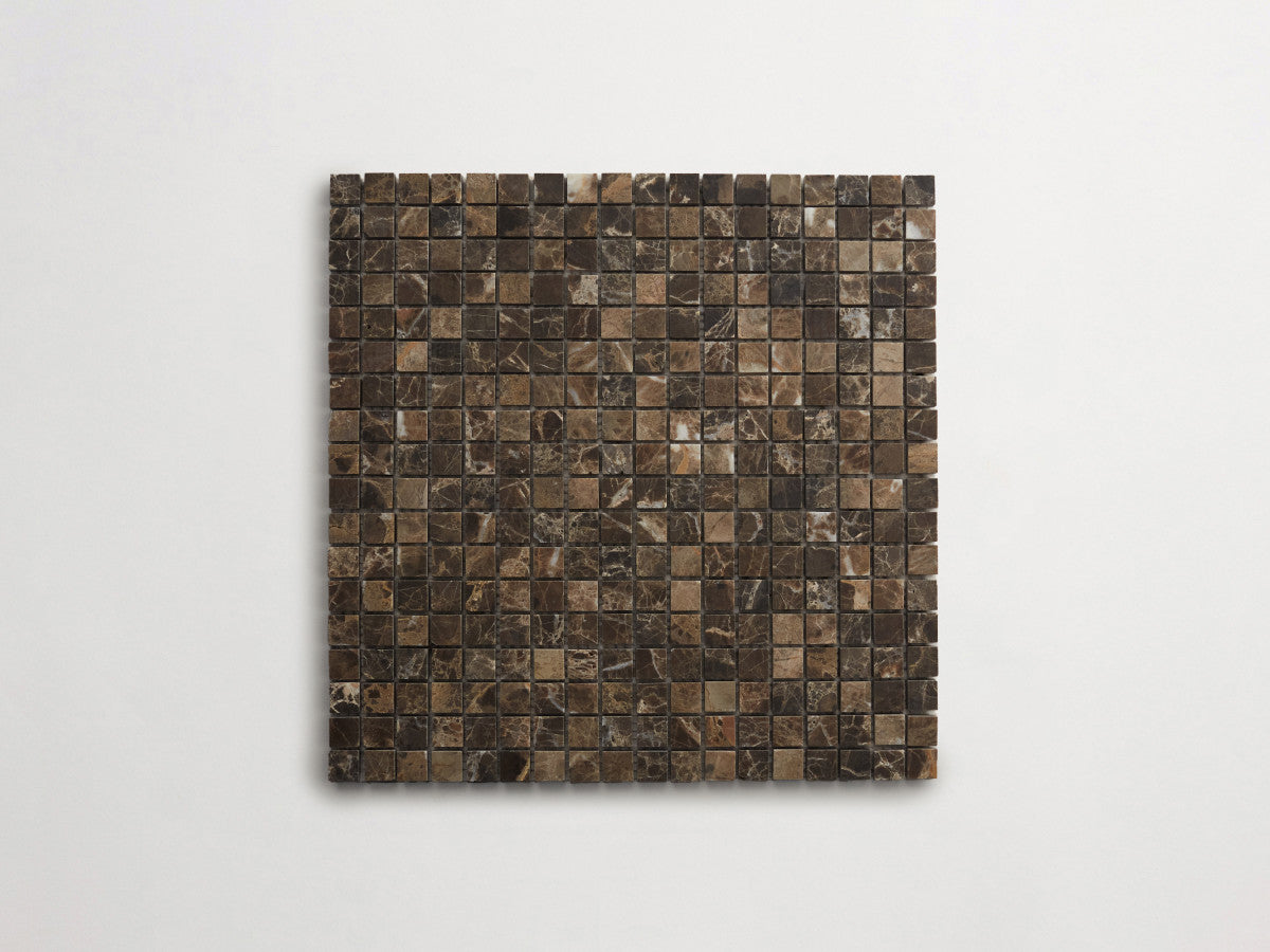 Lapidary stone micro-mosaics ⅝" Honed Iberian Chocolate.