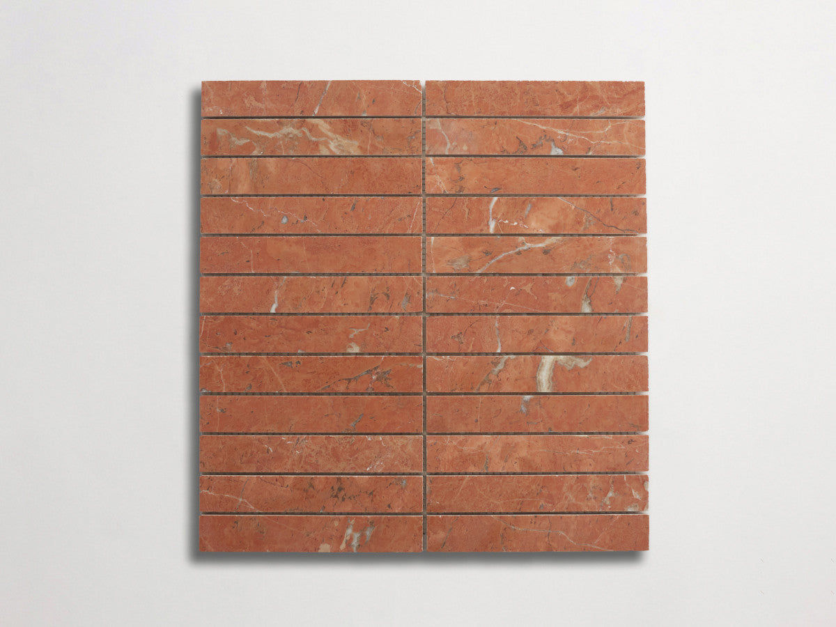 clé lapidary: pietrelle | brindille sheet | honed | rojo alicante ~ 1"x6"x⅜"