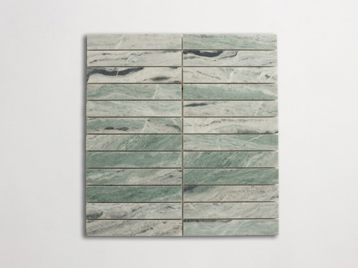 clé lapidary: pietrelle | brindille sheet | honed | jade green ~ 1"x6"x⅜"