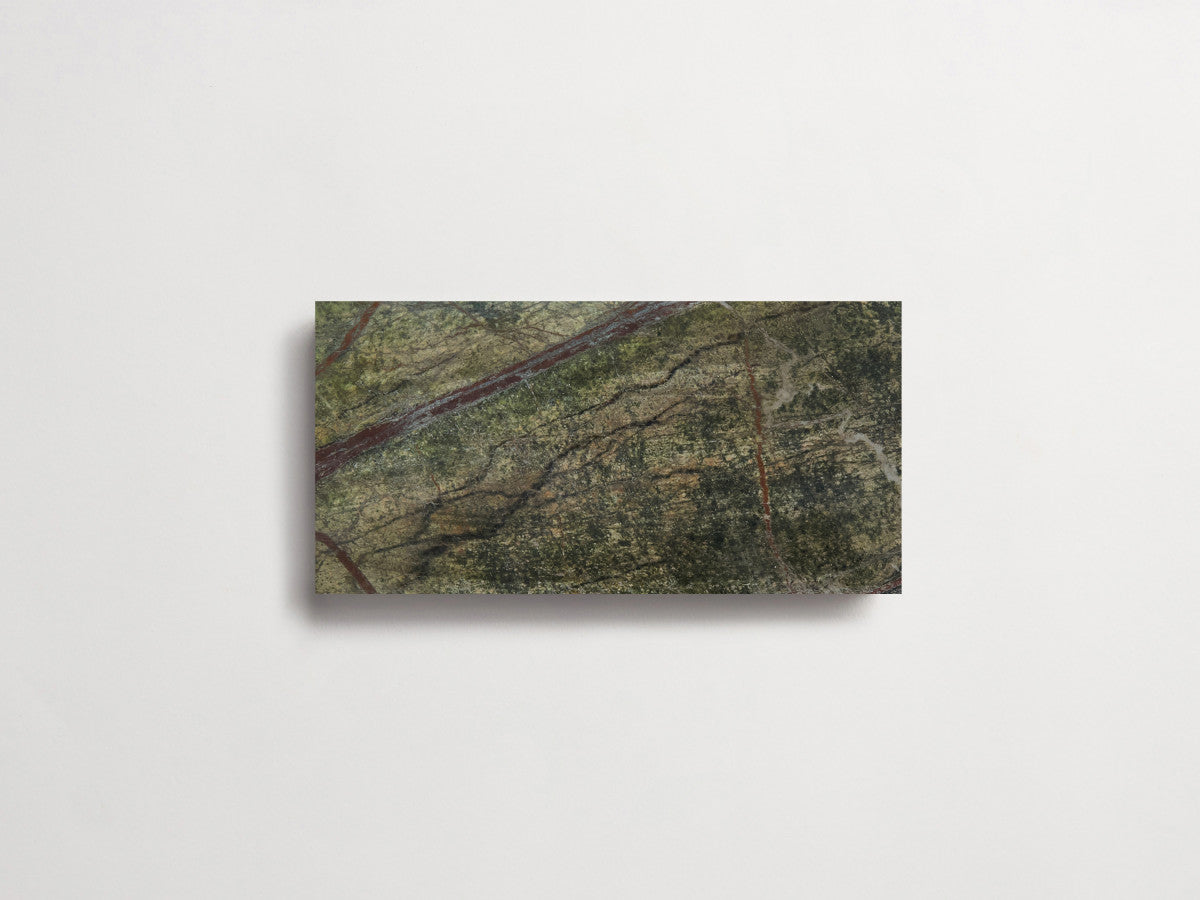 clé lapidary: banchina | subway | honed | galician green ~ 3"x6"x⅜"