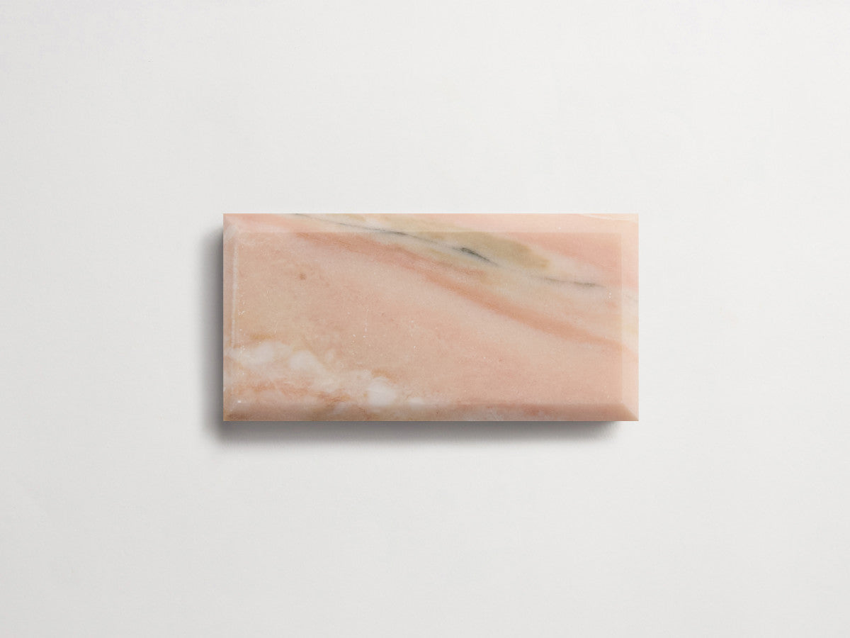 clé lapidary: banchina | beveled subway | honed | rosina veneto ~ 3"x6"x⅜"