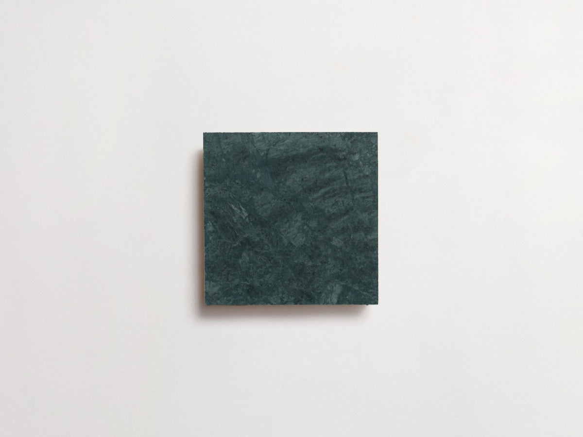 clé lapidary: pietrelle | petite | honed | verde marble ~ 4"x4"x⅜"