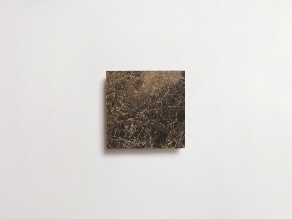 clé lapidary: pietrelle | petite | honed | iberian chocolate ~ 4"x4"x⅜"