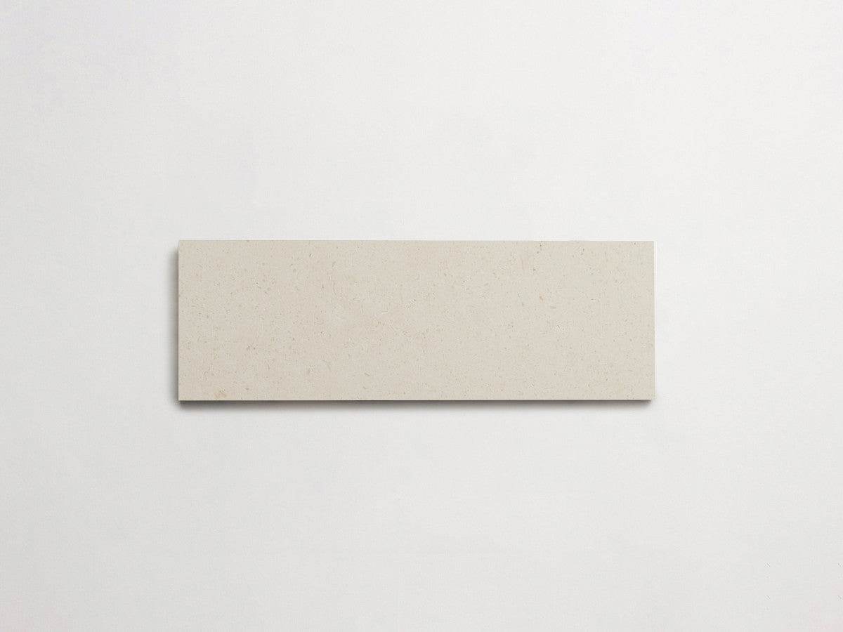 clé lapidary: grandioso | plank | honed | white limestone ~ 4"x12"x⅜"