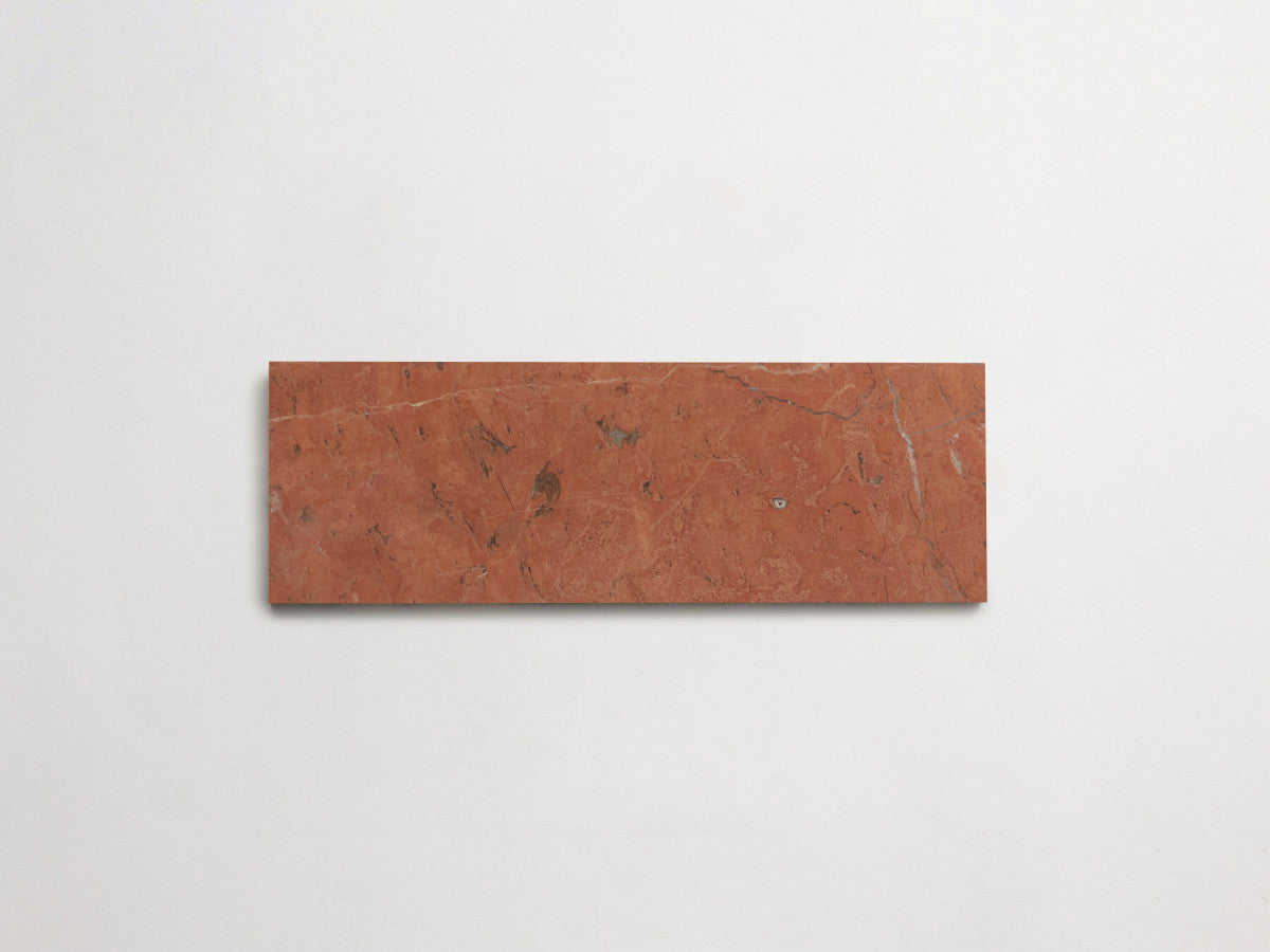 clé lapidary: grandioso | plank | honed | rojo alicante ~ 4"x12"x⅜"