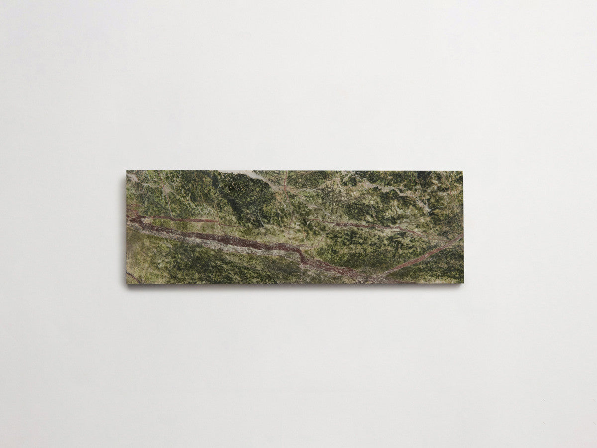 clé lapidary: grandioso | plank | honed | galician green ~ 4"x12"x⅜"
