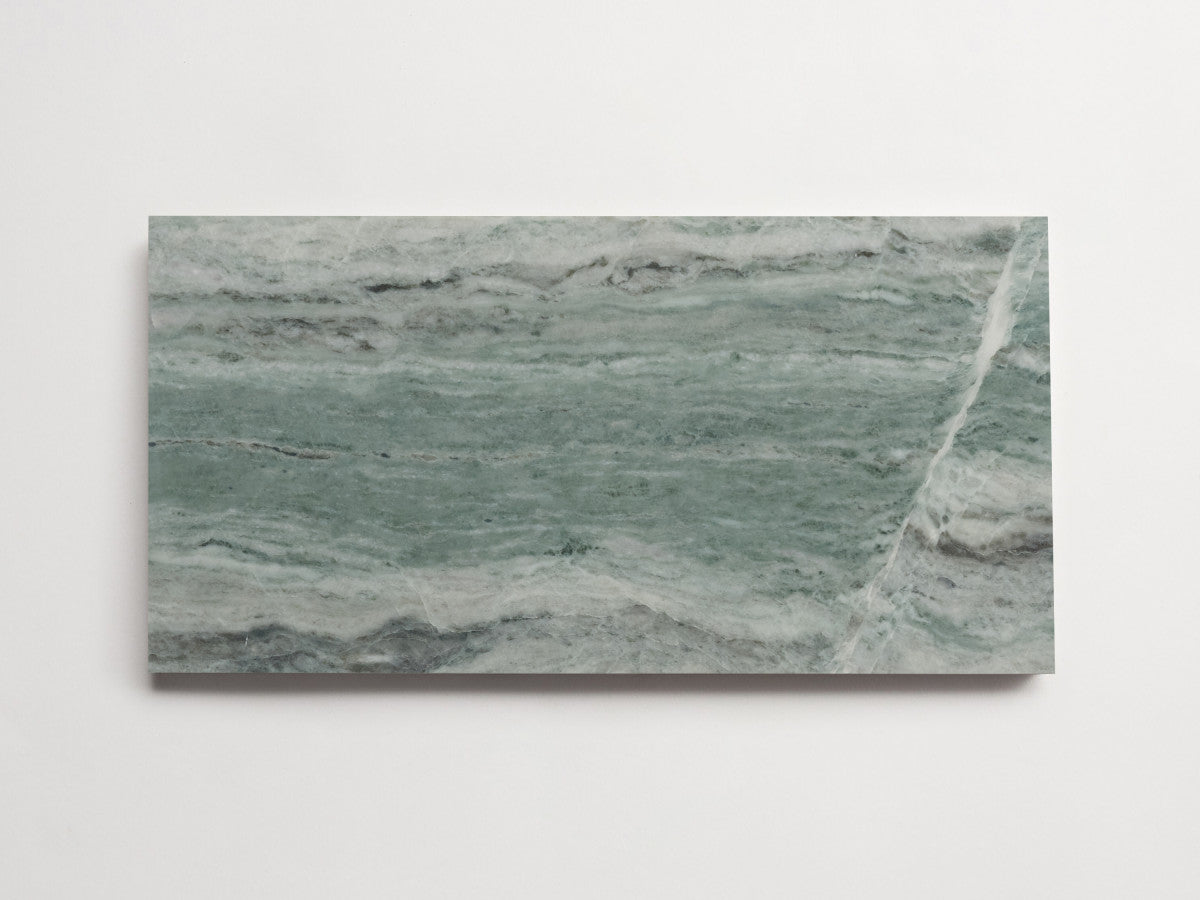 clé lapidary: banchina | stout subway | honed | jade green ~ 6"x12"x⅜"