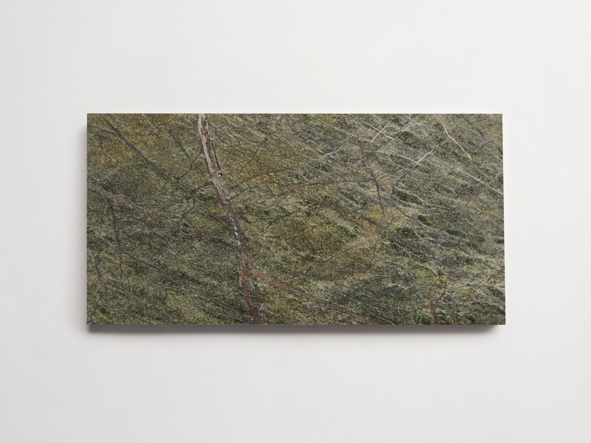 clé lapidary: banchina | stout subway | honed | galician green ~ 6"x12"x⅜"