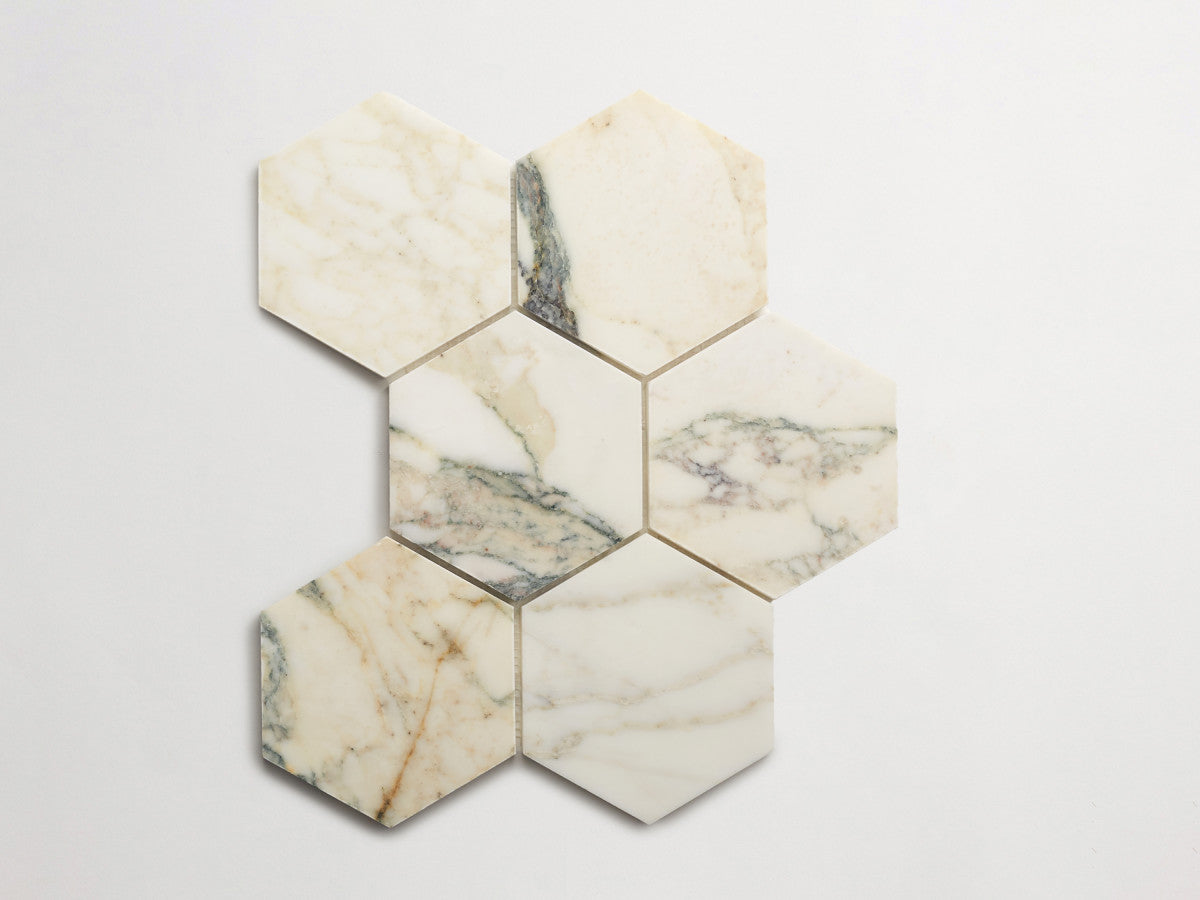 Calacatta viola large hex sheet.