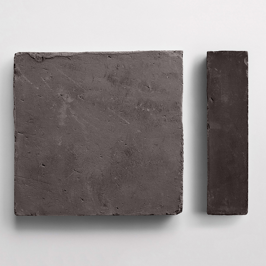 Terracotta Tile 8" Square + Rectangle Unfinished Black Tile.