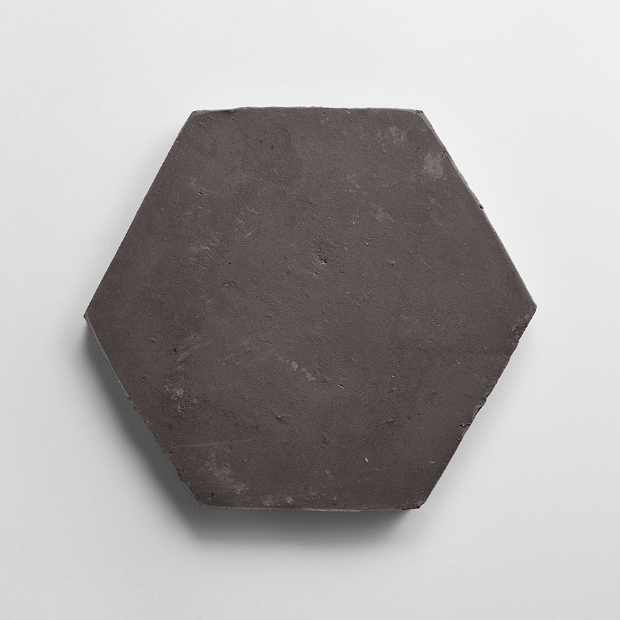 Terracotta Tile 8" Hex Unfinished Black Tile.