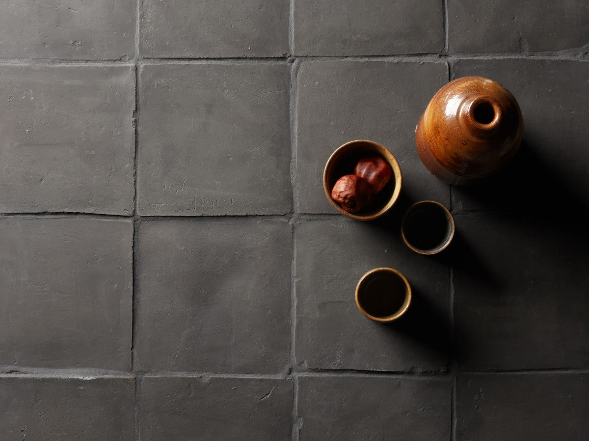 Terracotta Tile 6" Square Unfinished Black Tile.