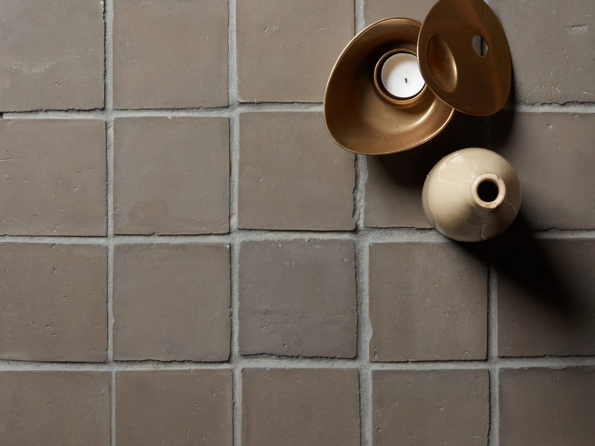 Terracotta Tile 4" Square Unfinished Grey Tile.