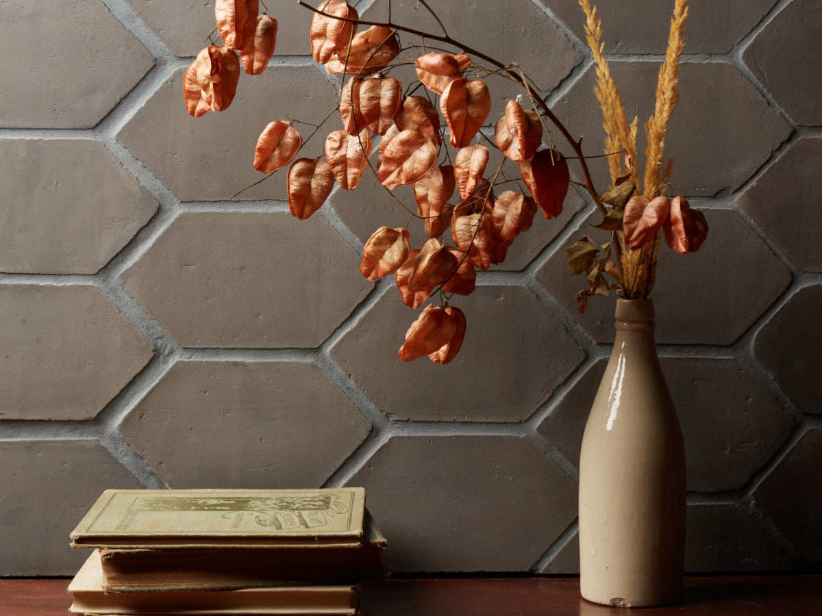 Terracotta Tile 4" Hex Unfinished Grey Tile.
