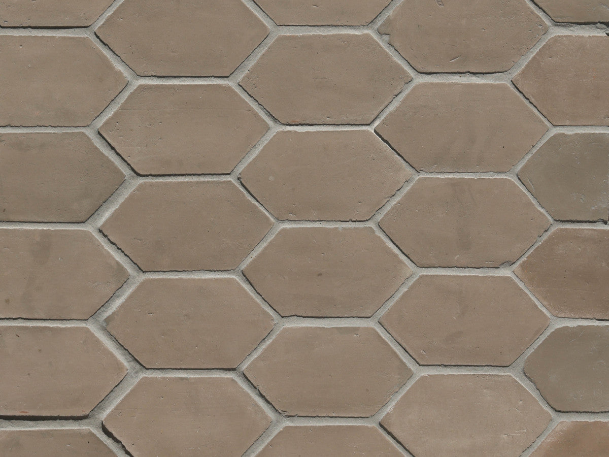 Terracotta Tile 4" Hex Unfinished Grey Tile.