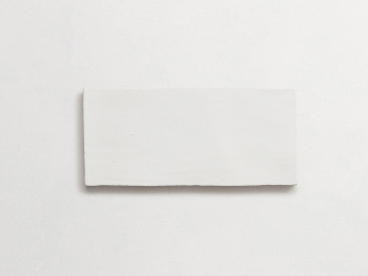 Italian terracotta clay body tile 3.5x7 matte white.