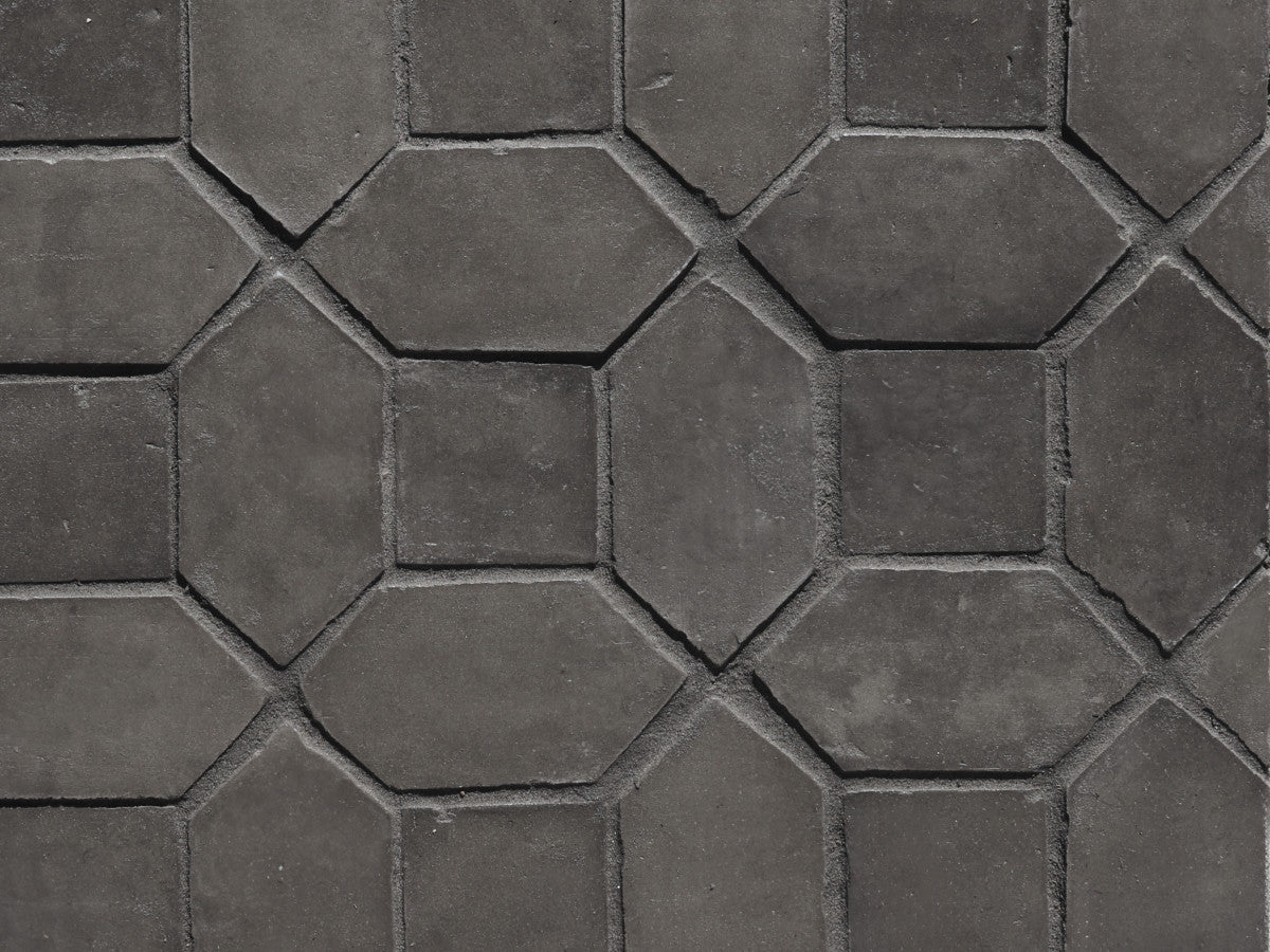 Terracotta Tile 4" Square + Hex Unfinished Black Tile.