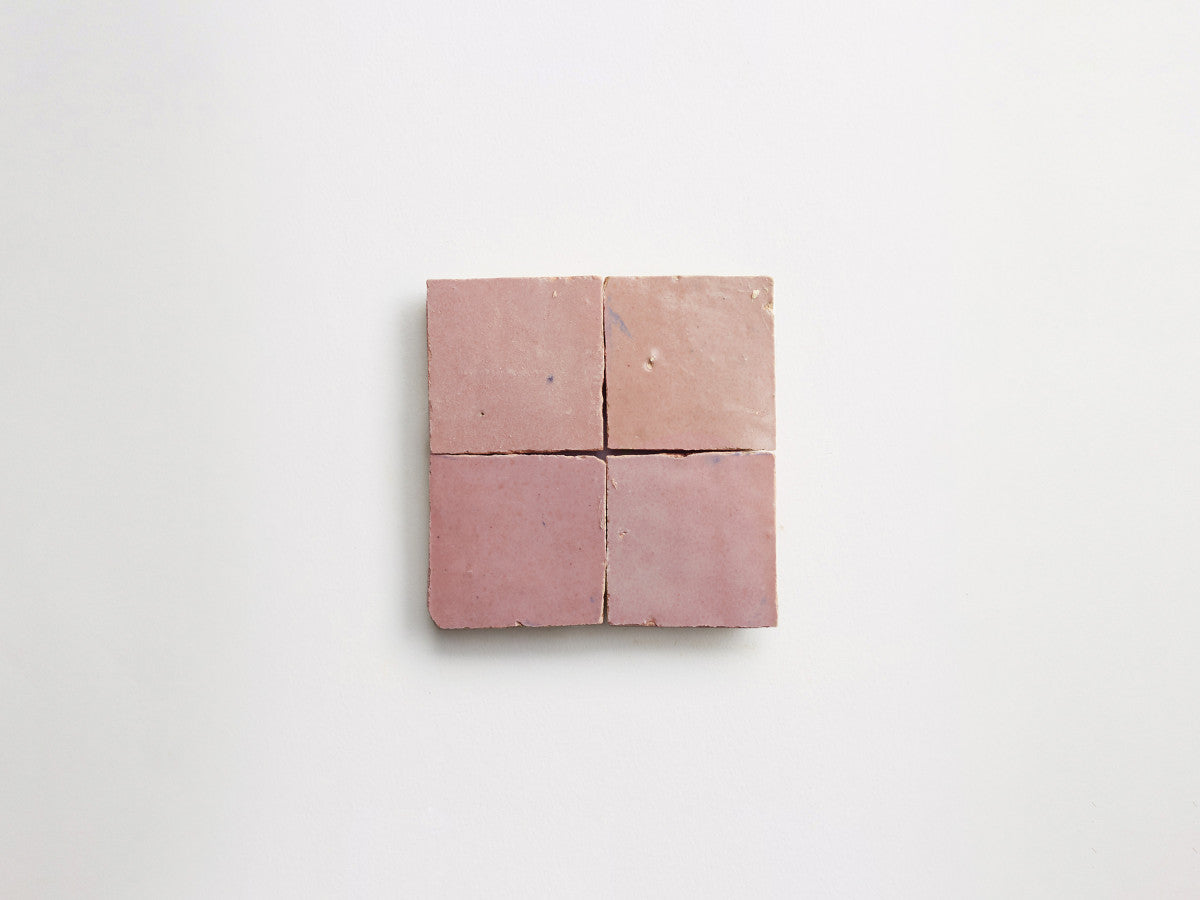 Vintage rose 2" zellige moroccan terracotta tile.