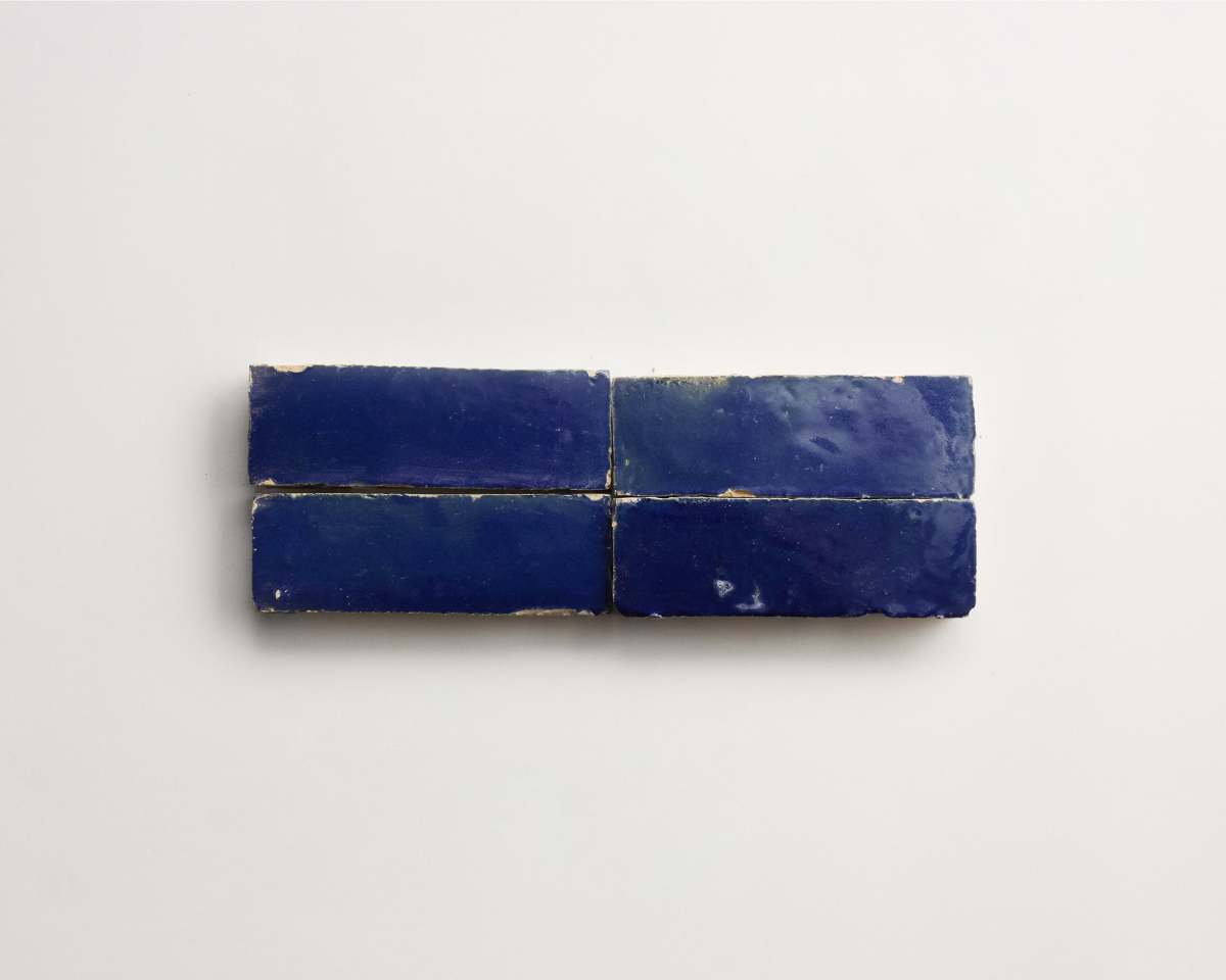Dark blue zellige tile ancient sea subway bejmat.