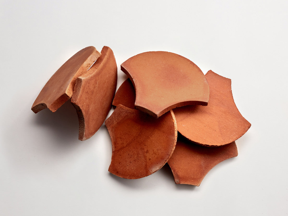 Terracotta tile le sol grand scallop.