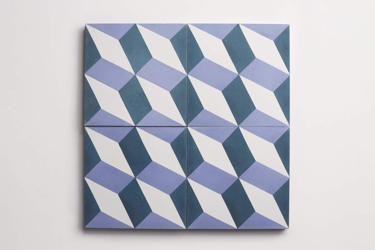 Tile cement modern roman holiday federal blue white.