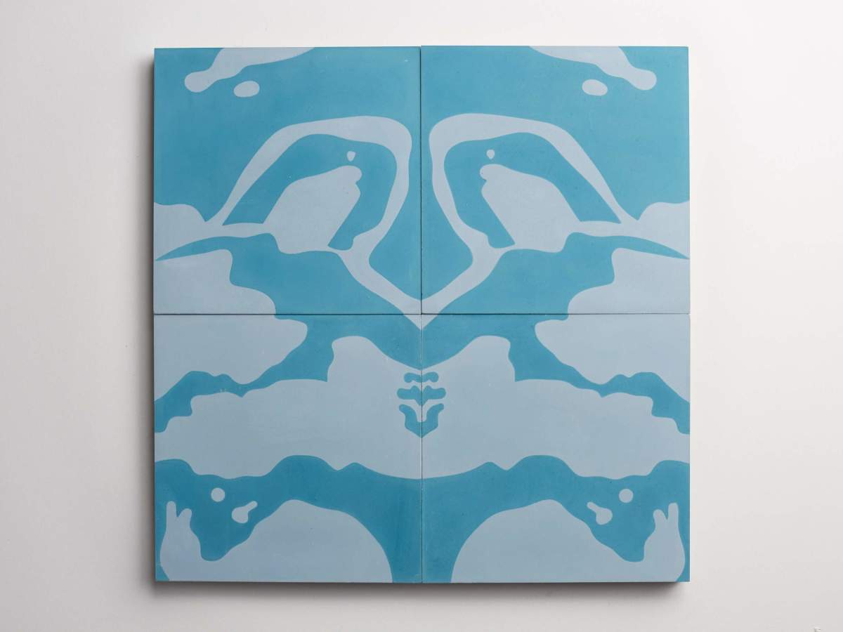 Tile concrete cement eskayel bali stripe teal lake.