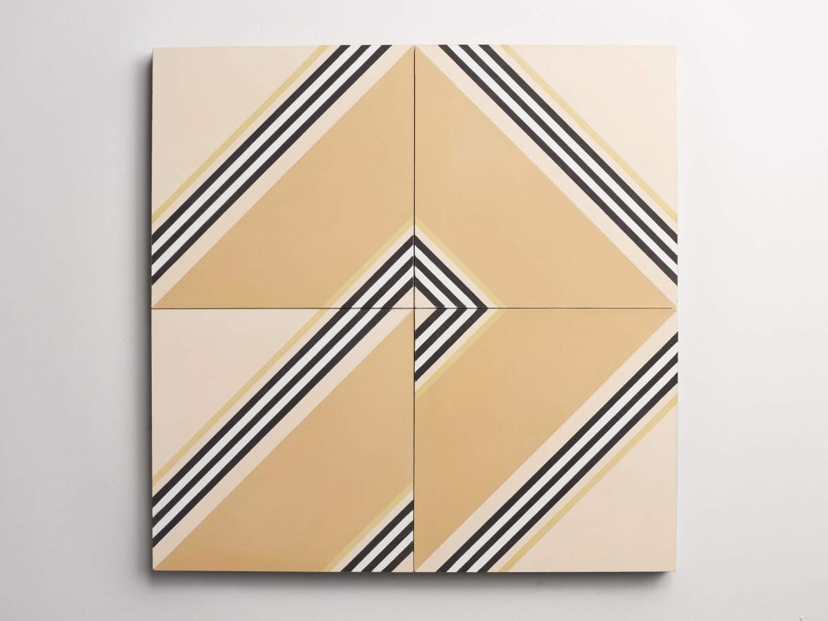 Tile cement gachot studios pattern four curry white.