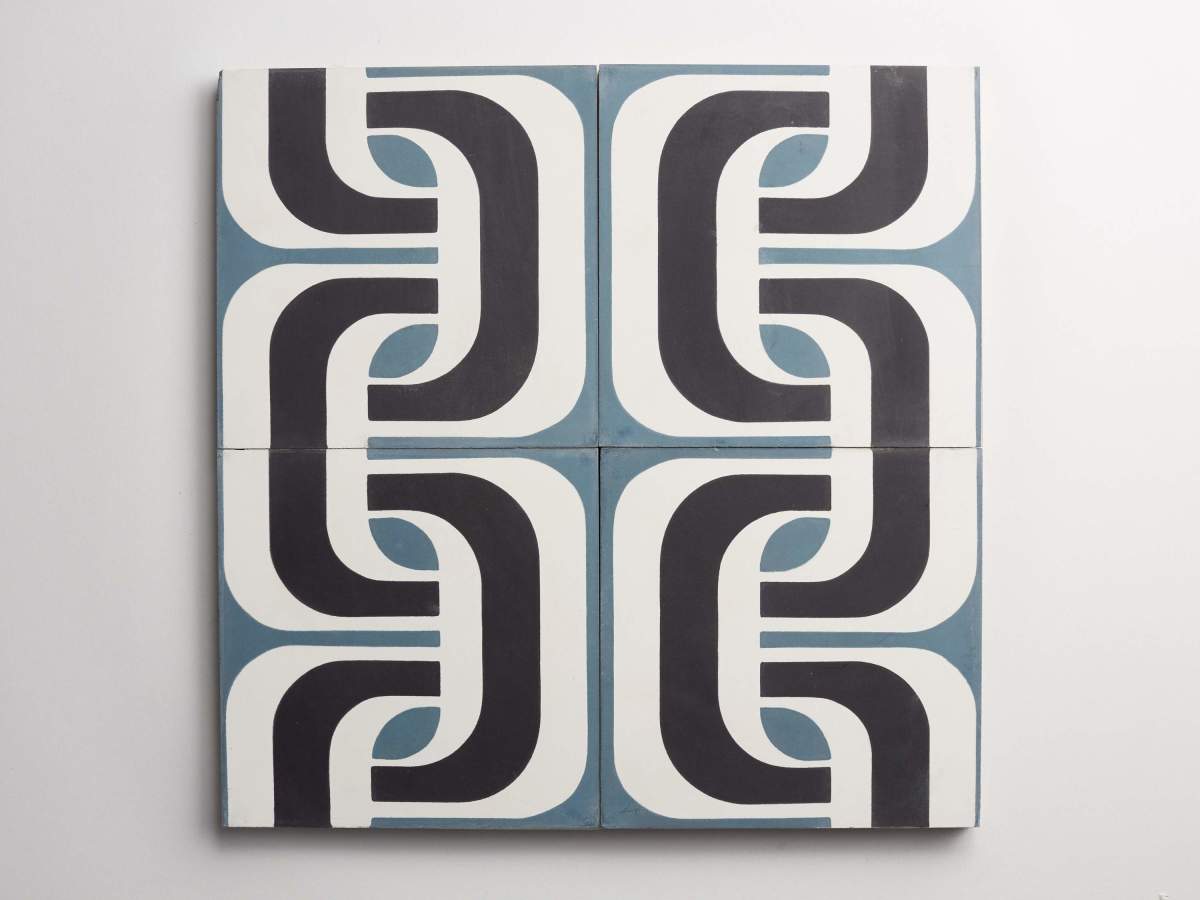 Tile cement erica tanov 1965 black white federal blue.