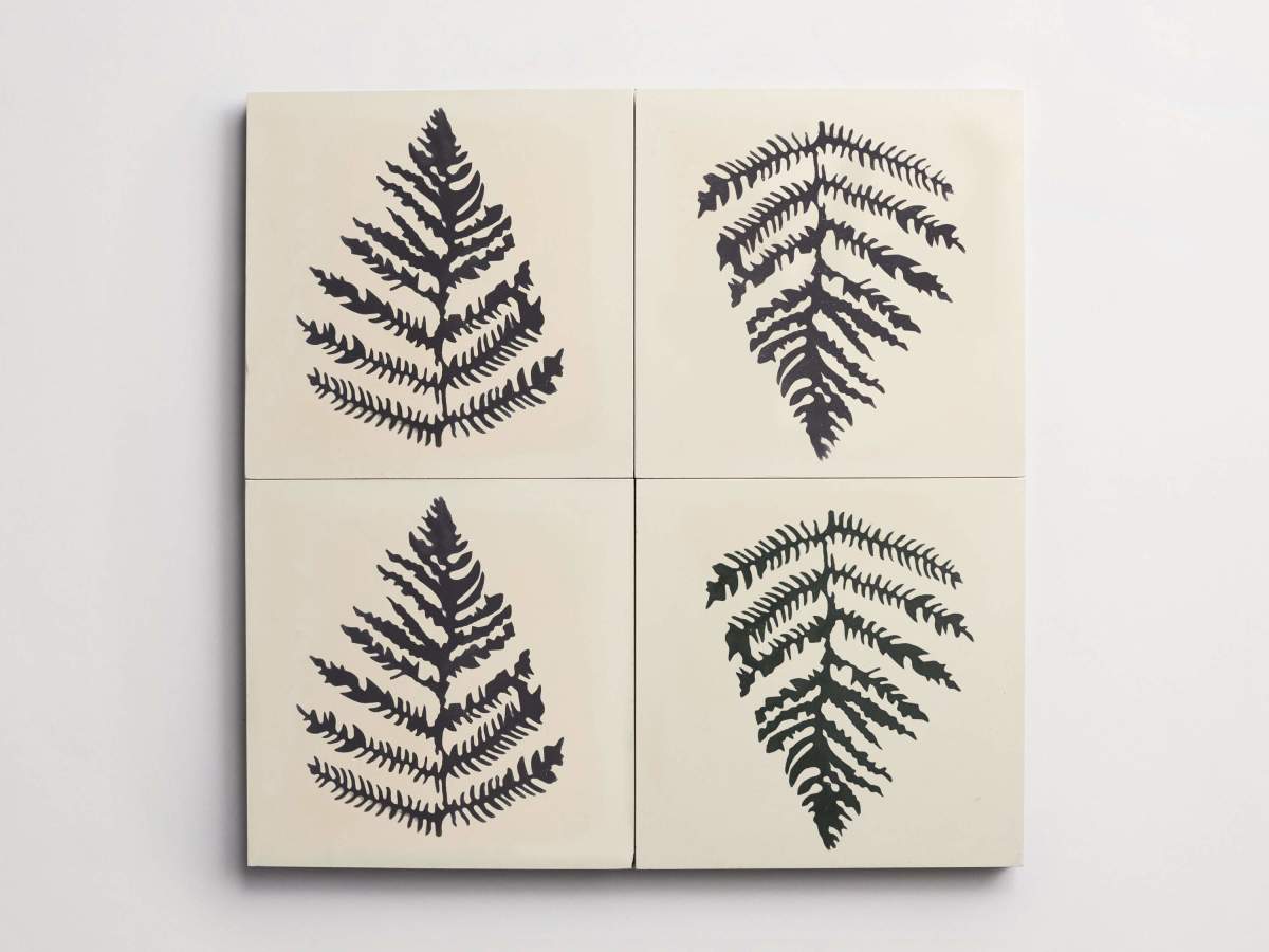 Tile concrete cement erica tanov fern plaster black.