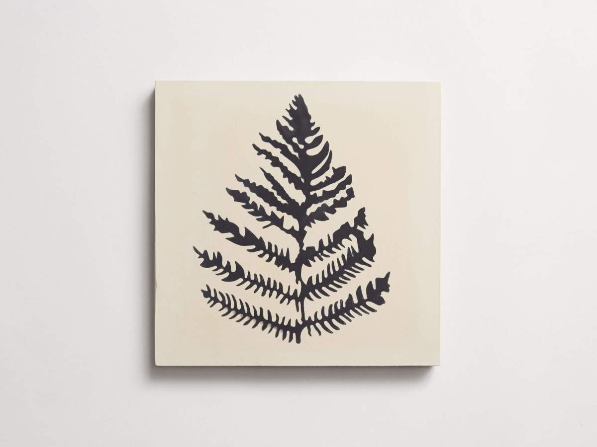 Tile concrete cement erica tanov fern plaster black.