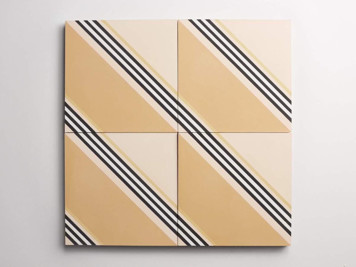 Tile cement gachot studios pattern four curry white.