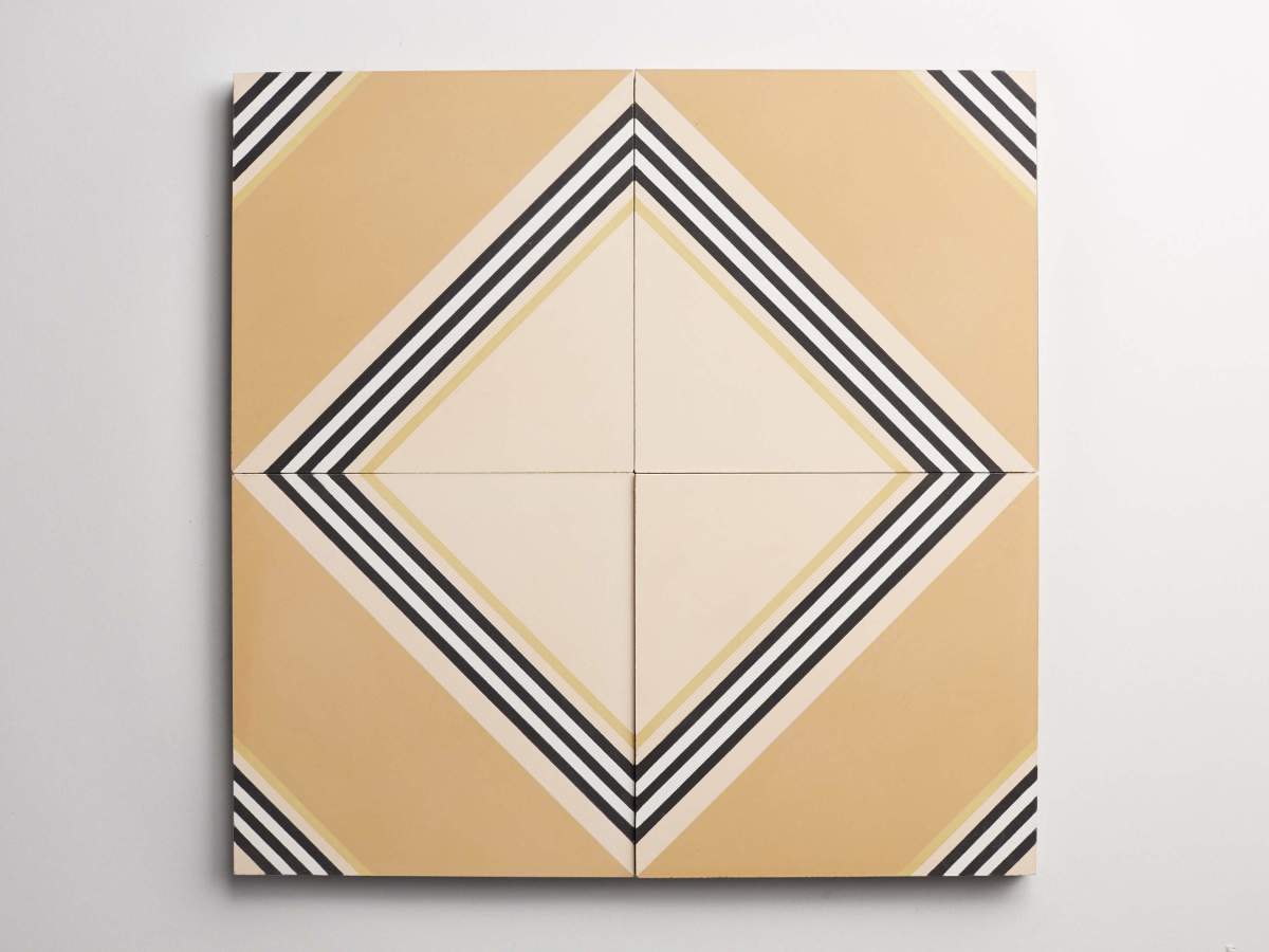Tile cement gachot studios pattern four curry white.