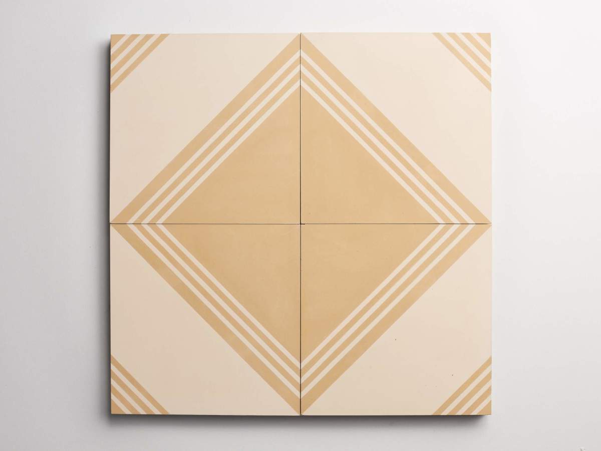 Tile cement gachot studios pattern four caramel shell.