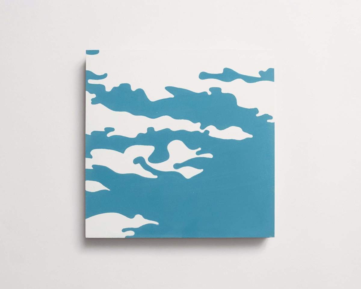 Tile concrete cement eskayel dance teal white.