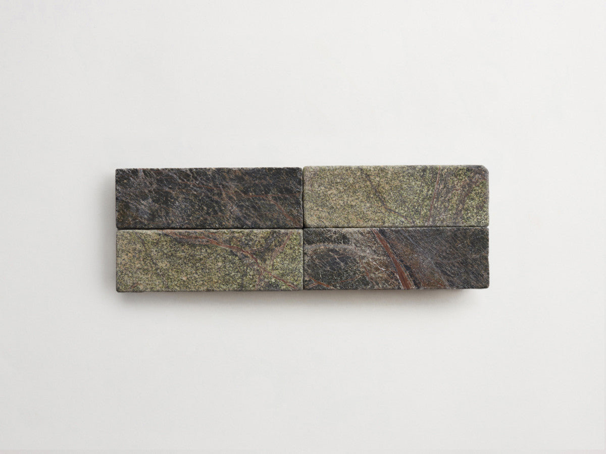 Lapidary stone tile 6 x 2 Galician Green Tumbled.