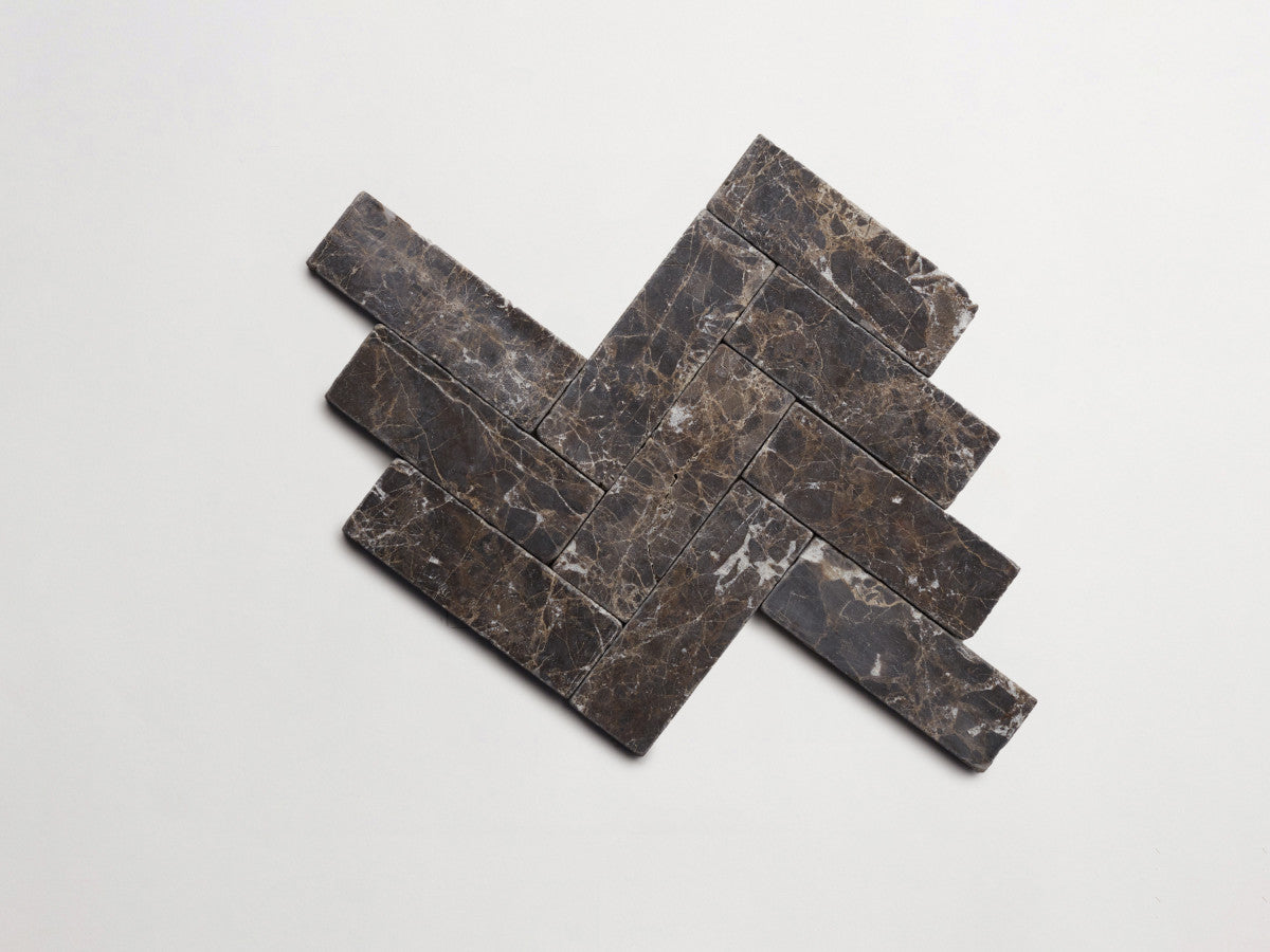 Lapidary stone tile 6 x 2 Brown Tumbled.