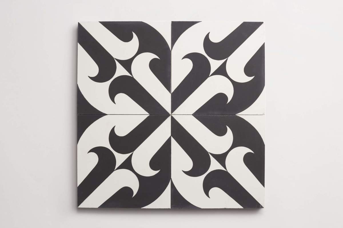 Tile concrete cement casablanca cafe black white.