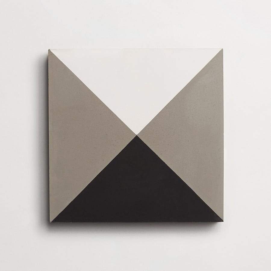 cement: criss cross | grande | matte | metal, black + white | sample ~ 8"x8"x⅝"