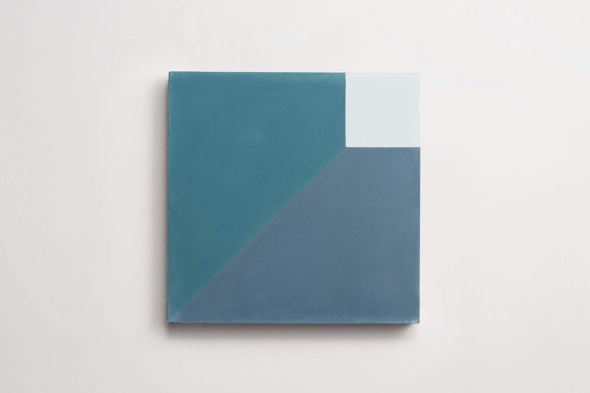 Tile concrete cement cubicon slant federal blue.