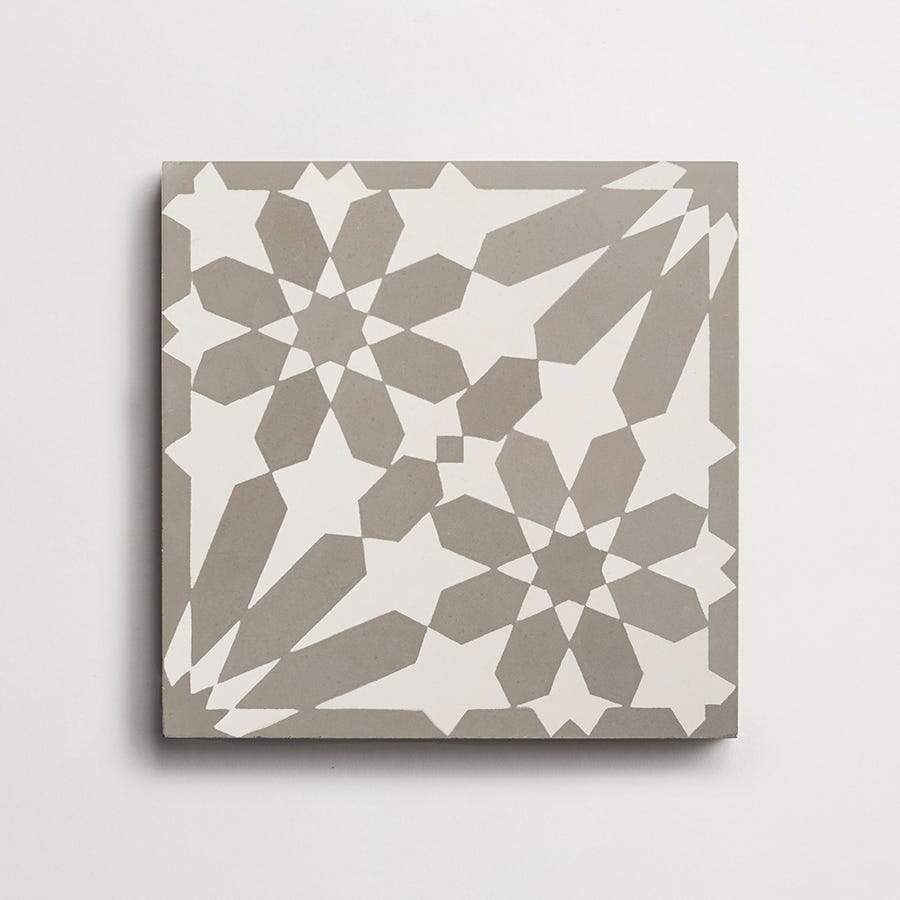 cement: moroccan one andalucia | grande | matte | metal + white | sample ~ 8"x8"x⅝"