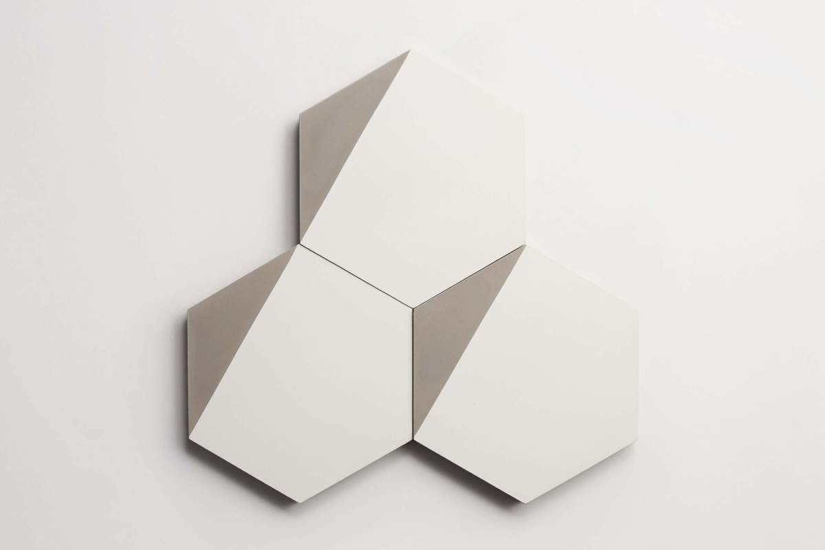 Tile concrete cement hex clip white metal hexagon.