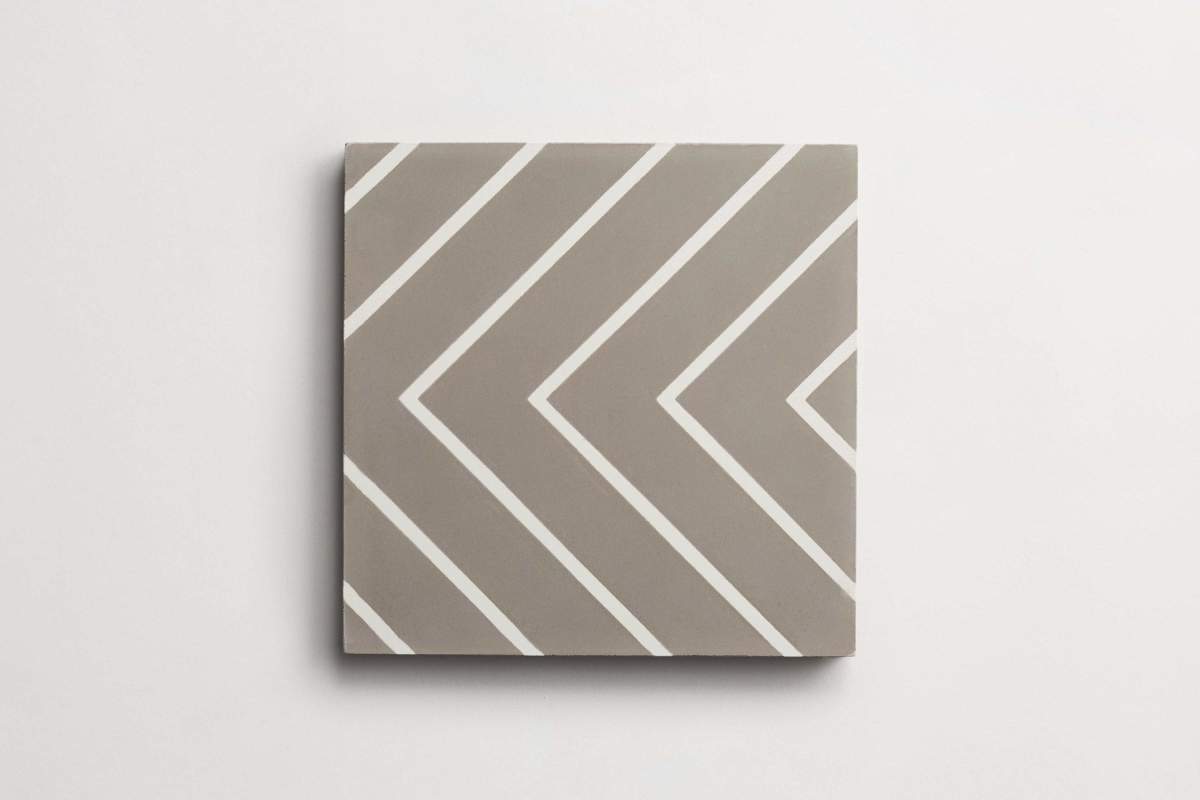 Tile concrete cement zenith white pinstripe on grey.
