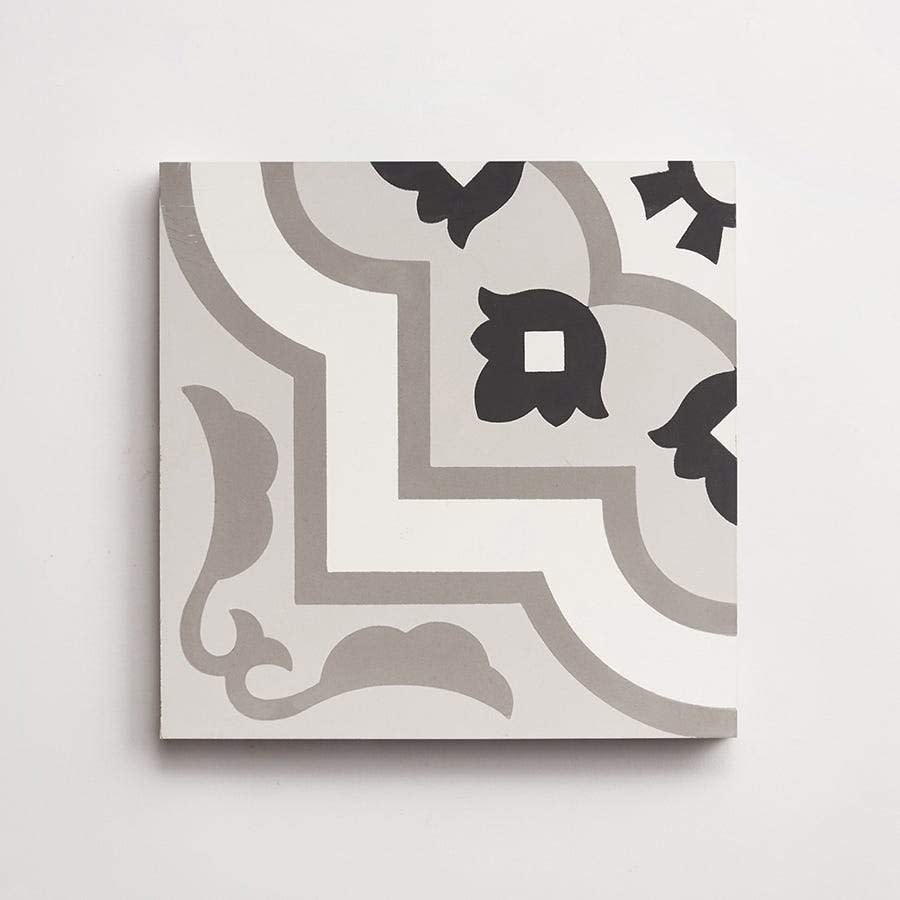 cement: london apothecary | grande | matte | white, metal, black + ash | sample ~ 8"x8"x⅝"