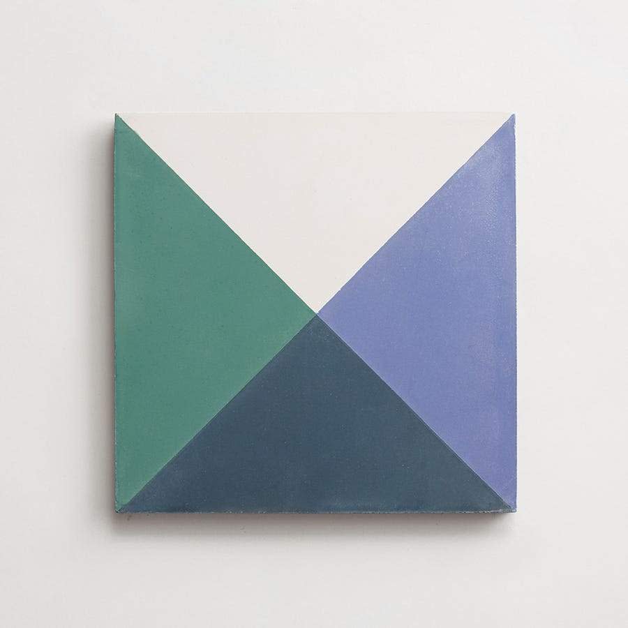cement: criss cross | grande | matte | federal blue, nautical blue + kelly | sample ~ 8"x8"x⅝"