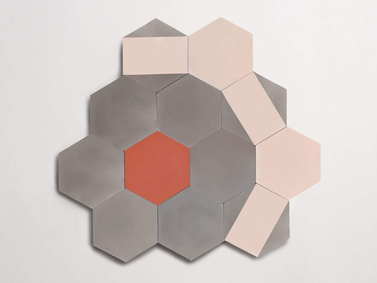 Cement hexagon roman palazzo mosaic bundle.