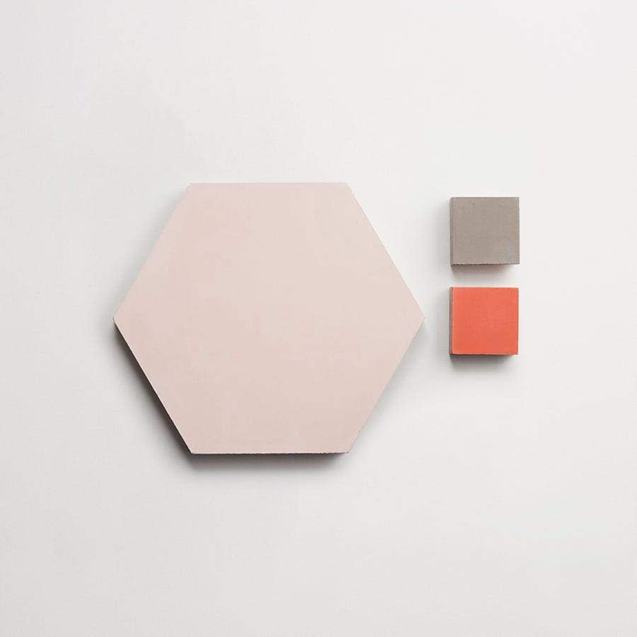 cement: roman palazzo mosaic (bundle) | hex | matte | barn, mocha + metal | sample ~ ⅝"