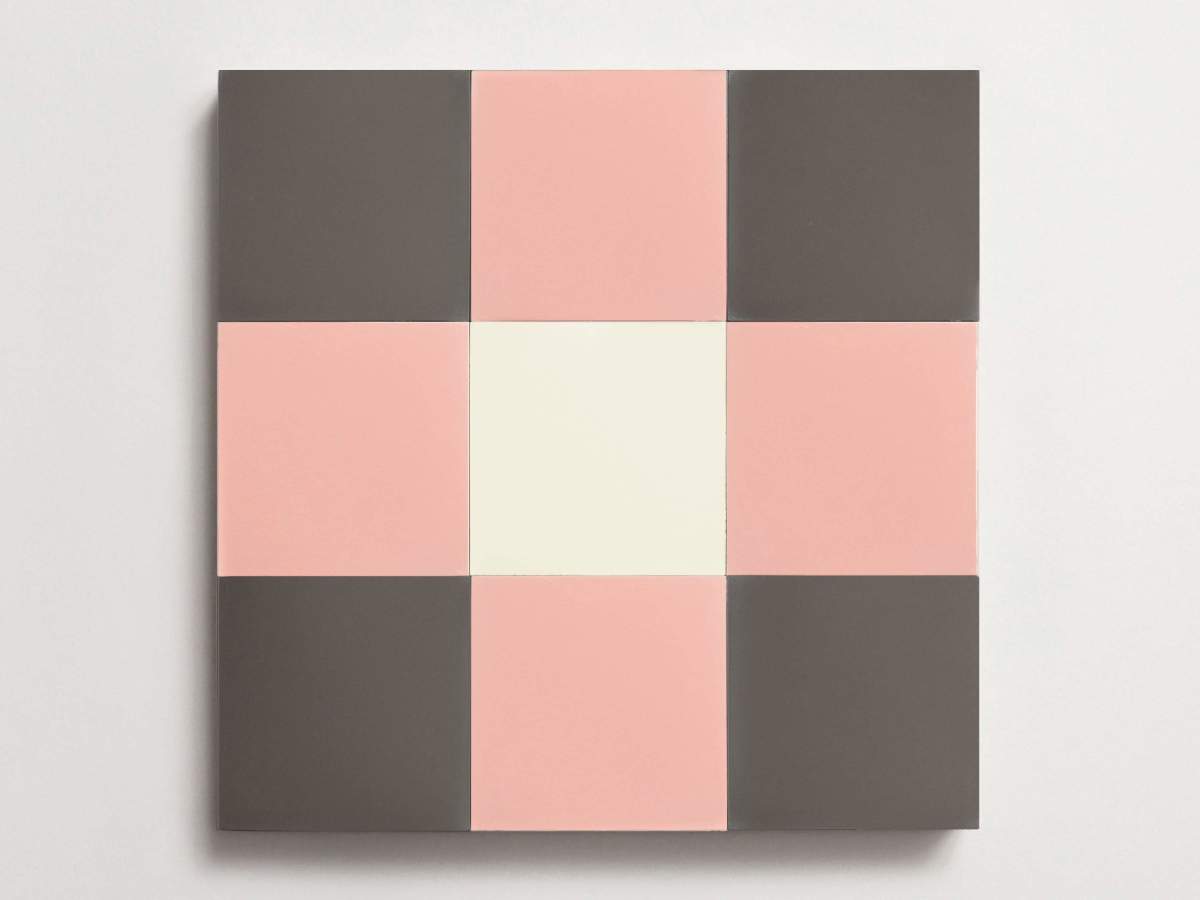 Cement Checkerboard Tile Trio 8x8 White, Pink, Grey.