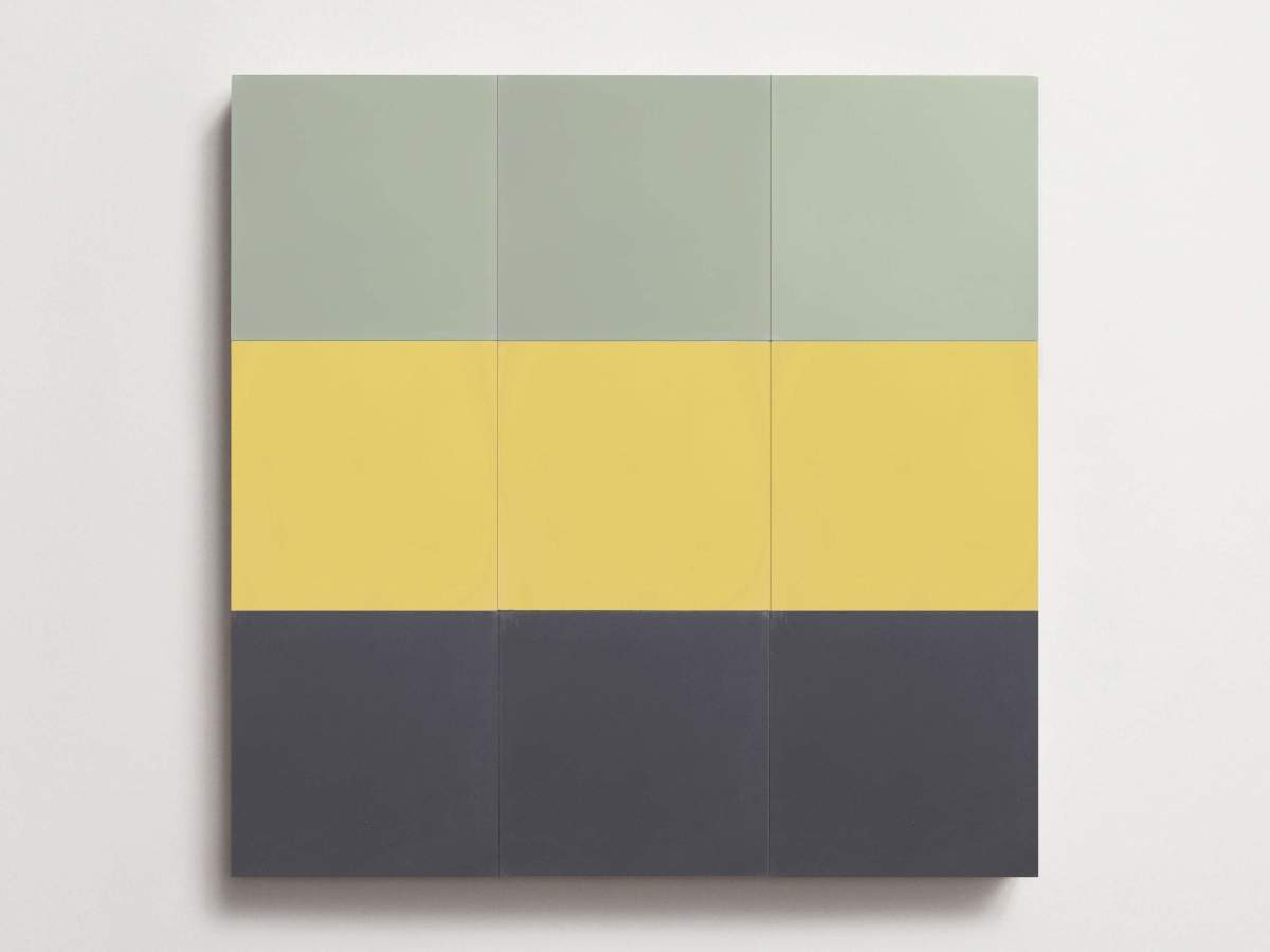 Cement Checkerboard Tile Trio 8x8 Yellow, Green, Blue.