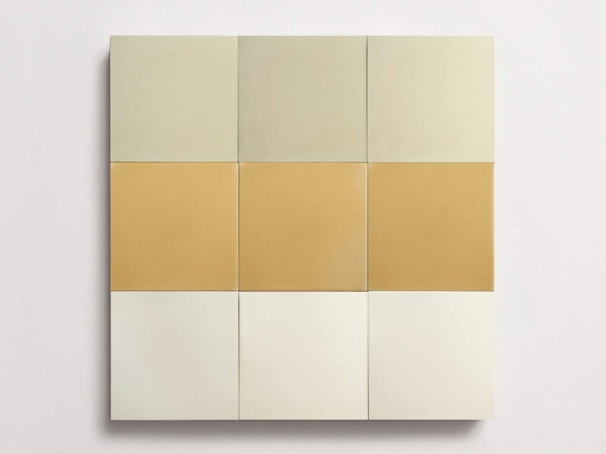 Cement Checkerboard Tile Trio 8x8 White, Natural.
