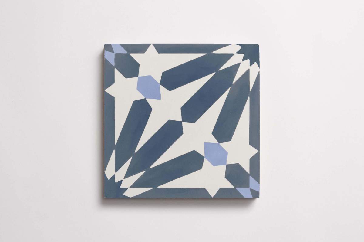 Tile cement big al federal blue white nautical blue.